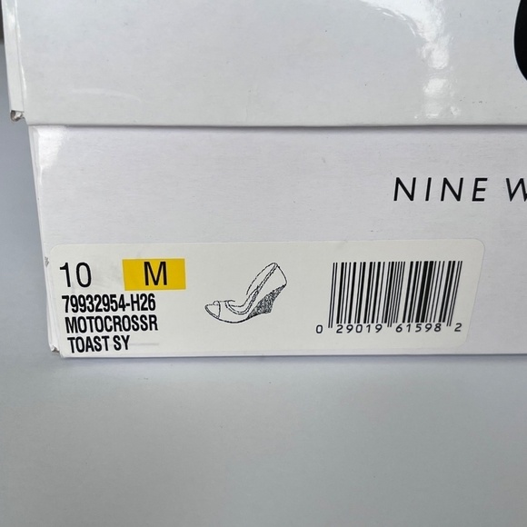 Nine West "Motocross" Peep Toe Tan Snakeskin Wedge Size 10 Includes Box - Picture 5 of 7